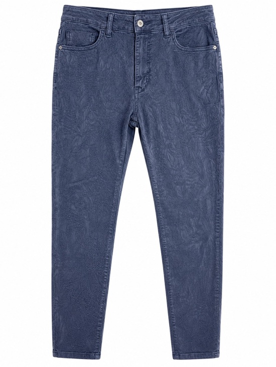 Pilcro and the Letterpress Denim - Pilcro Anthropologie High Rise Skinny Jeans 27 Blue Floral Jacquard Boho